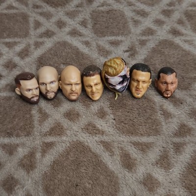 WWE 8pc Action Figure  Heads Lot 