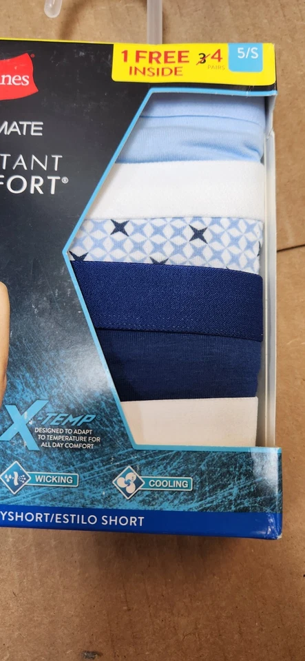 Paquete de 4 pantalones cortos para mujer Hanes Ultimate Constant Comfort X-Temp talla 5 pequeños Foto 2 de 3