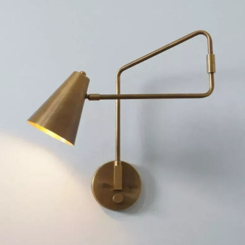 Stilnovo Style Pair Light Articulated Sconce Mid Century Brass Wall Lamp - Picture 3 of 3