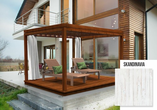 OUTDOOR DEKORATIVER GRAFISCHER VORHANG | SONNEN- & WINDSCHUTZ FÜR TERRASSE & GARTEN - Bild 5 von 36