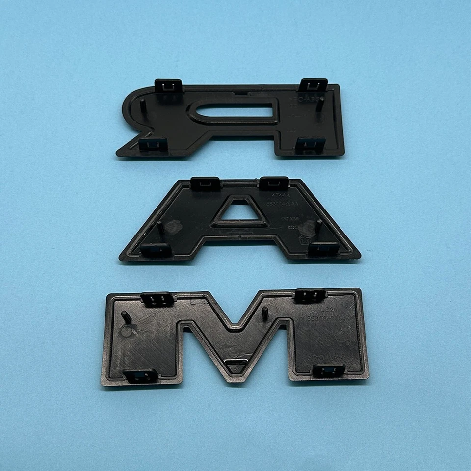 Front Grille Emblem Letters For 2019-2023 RAM 1500 Grill Badge Black 68311411AA - Image 4 of 4