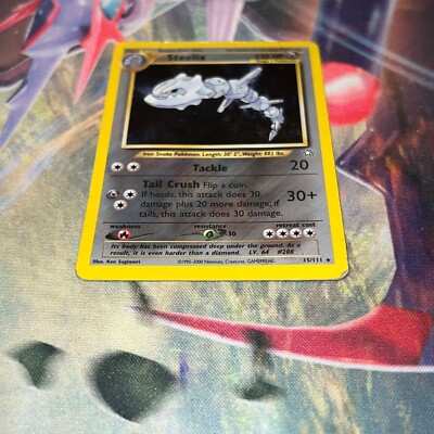 Steelix ~ 15/111 ~ Holo Swirl ~ NEO GENESIS ~ DAMAGED ~ Pokemon