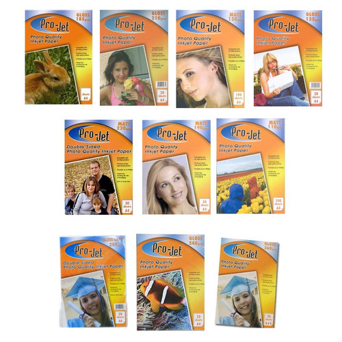 FULL RANGE OF PROJET PROJET PHOTO QUALITY INKJET PAPER A4 6X4 7X5