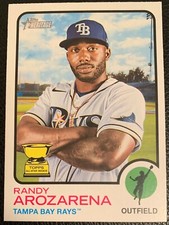 2022 TOPPS HERITAGE BASEBALL RANDY AROZARENA TAMPA BAY RAYS #55 GOLD CUP ROOKIE