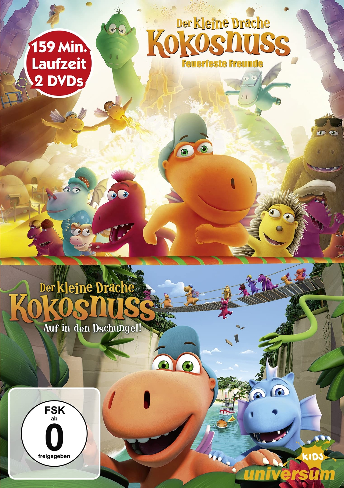 Der kleine Drache Kokosnuss - Feuerfeste Freunde / Auf in den Dschungel! (DVD)