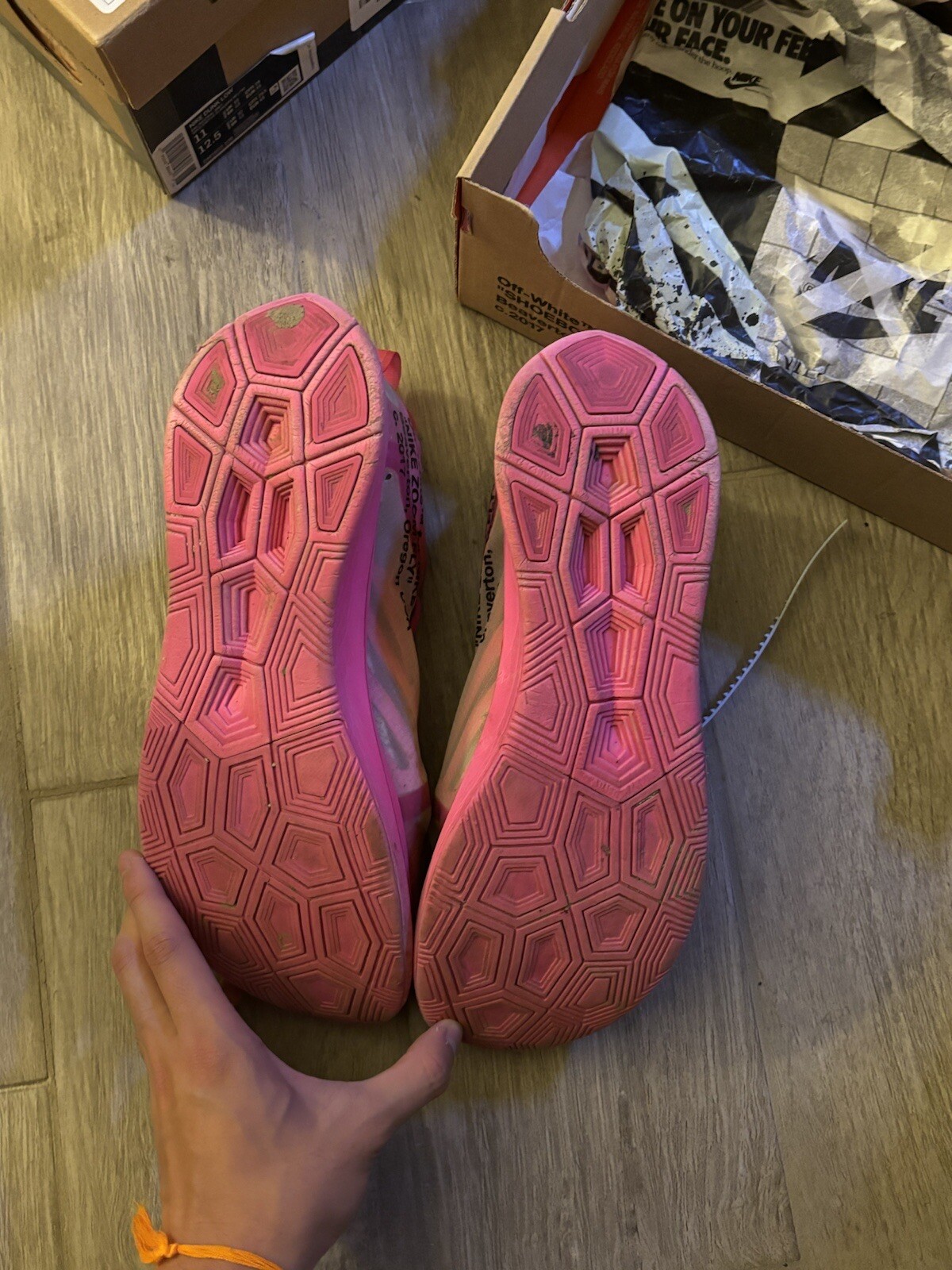 OFF WHITE X NIKE Taglia 10 Nike Off White x Zoom Fly SP rosa tulipano