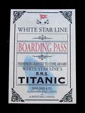 TITANIC  4.00" x 5.75"  REPLICA PAPER PRINT  GIVING PERMISSION TO BOARD  TITANIC