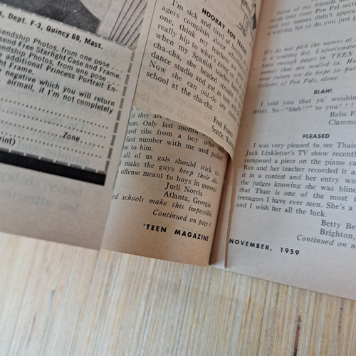 VTG Teen Magazine November 1959 Vol 3 #11 The Real Scoop Abut Bandstand No Label - Picture 8 of 11