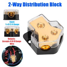 Power Ground Amp Distribution Block 0/2/4 Gauge Input 4/6/8 Gauge Out Splitter
