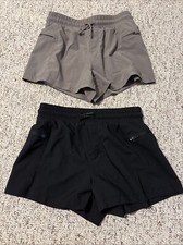 LOT OF 2 GIRLS OLD NAVY ACTIVE BLACK  BROWN ATHLETIC SHORTS SIZE L 10-12 