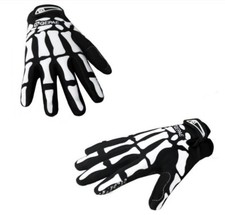 Biker Skeleton Bone Gloves Racing Cycling Motorcycle Mechanics Goth Full Finger