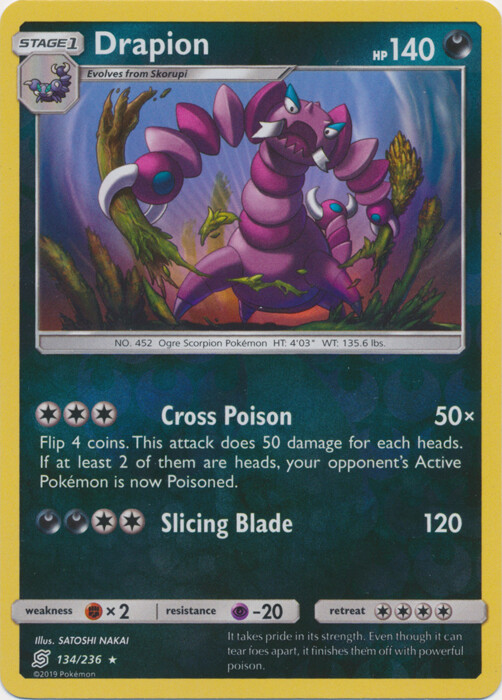 Pokemon Drapion - 134/236 - Rare NM-Mint Unified Minds