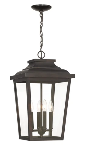 Minka Lavery Irvington Manor 4 Light Outdoor Chain Hung, Chelesa Bronze - Picture 1 of 5