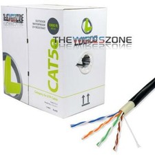 CAT5E Outdoor UTP Ethernet LAN Network CCA Direct Burial 1000' Feet 24 AWG Cable