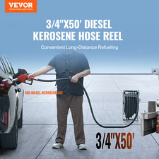 Fuel Hose Reel, 3/4" x 50', Extra Long Retractable Diesel Hose Reel, 300PSI