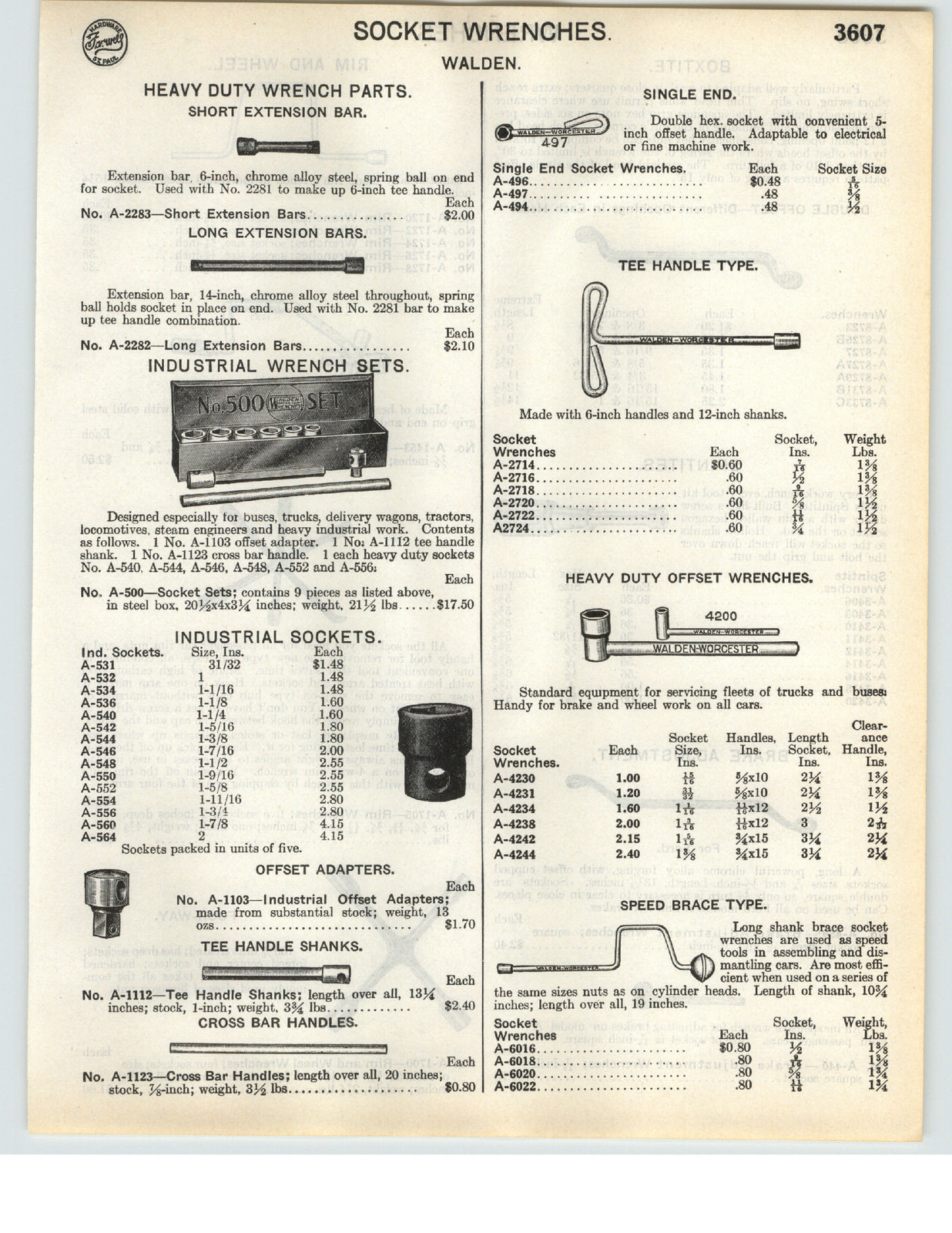 1935 PAPER AD 4 PG Walden Socket Ratchet Wrench Sets Car Auto Repair eBay