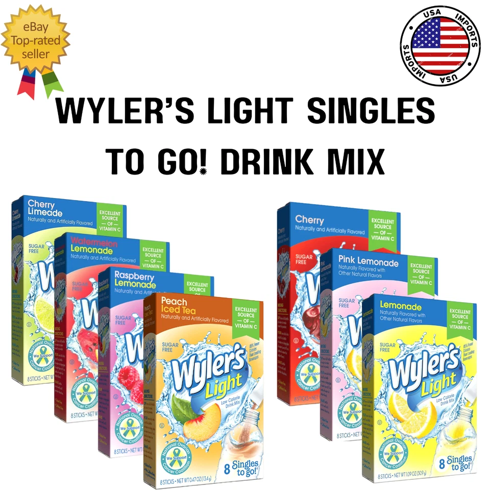 Wyler's Light Drink Mix Sugar Free Singles To Go Flavours 8 Count USA Import - Image 2 of 3