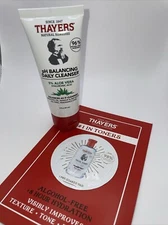 2 Pc Thayers Ph Balancing Daily Cleanser Travel 3oz & Facial Toner Sample Packet