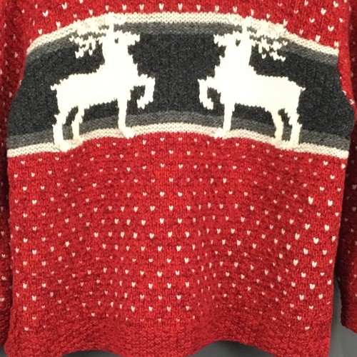 Heavy Vintage Handknit Winter Sweater and Hat Womens M Oversized Red Cardigan, $96.75 - Photo 9