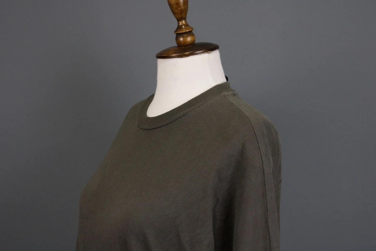 THOM BROWNE Abito lungo THOM KROM kaki SLeeve Lagenlook oversize A Line taglia S