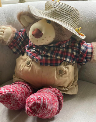 1986 Furskins Bear Plush Boone Furskin  Bee-Keeper Xavier Roberts USA 23''