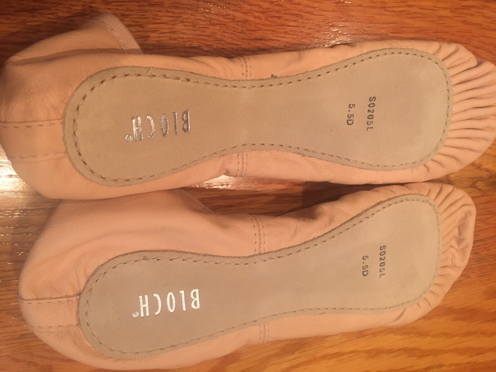 SAOLA Bloch 5.5D (7.5W) Ciabatta da Balletto in Pelle con Suola Completa per Adulti Nuova mai indossata