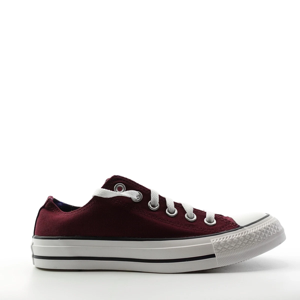 Converse Double Tongue 550193F Burgundy Plaid Low Top Sneaker Womens Size 7