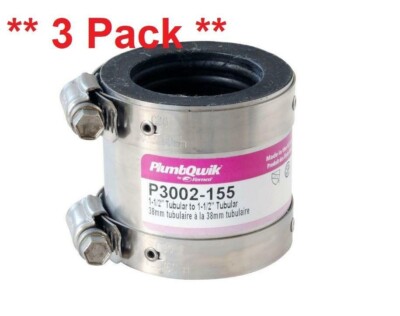 **3 Pack **-FERNCO PROFLEX SHIELDED COUPLING 1-1/2'' to 1-1/2'' 3002-155