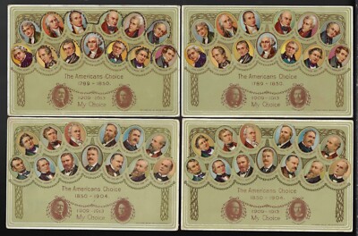 Matched Pairs Taft Sherman & Bryan Kern Post Election Postcard Sets W ...