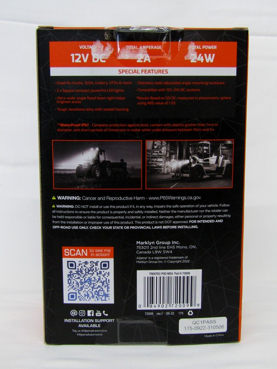 Alpena TrekTec POD MS4 Flood Beam Light Set 72009 - SEALED | eBay