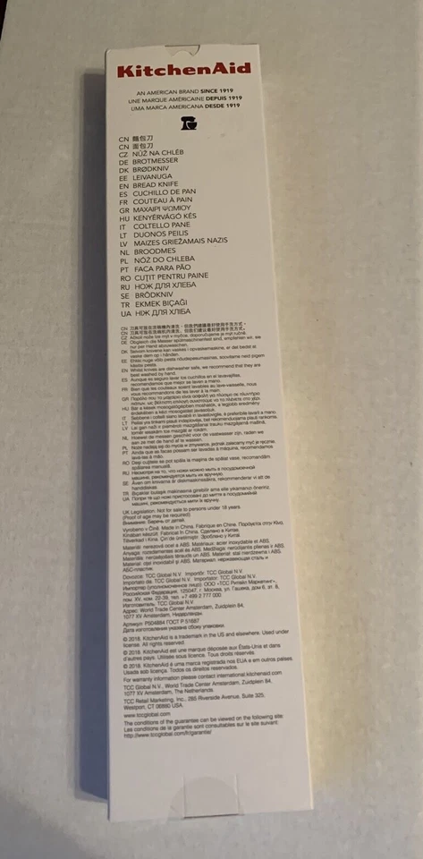 KitchenAid Scalloped Bread Knife 7.6 Inches Ebony Black Brand New in Sealed Box  - Imagem 4 de 4