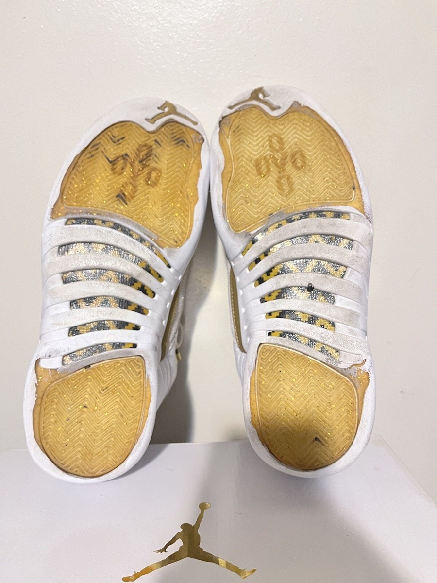 2016 Mens Nike Air Jordan XII 12 OVO Sample White Gold Size 9.5 Used Rare OG NDS 2016 Mens Nike Air Jordan XII 12 OVO Sample White Gold Size  main image 2