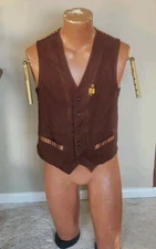 1970's TACO BELL Manager Management VEST Boss Commercial Uniform Company & PINS