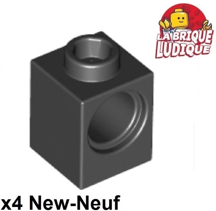 Lego Technic 4x Brique Brick 1x1 hole 1 trou noir/black 6541 NEUF