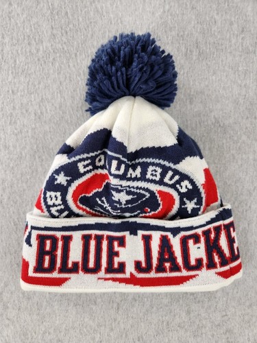 Reebok Columbus Blue Jackets Beanie Toque Adult Hockey Hat Pom Tossle Cap NHL