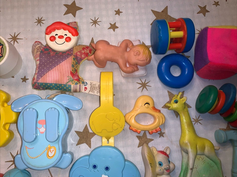 Vintage Lot Of 70’s 80’s Baby Rattles, Keys, Teether  Plastic Toys Fisher Price - Image 4 of 4