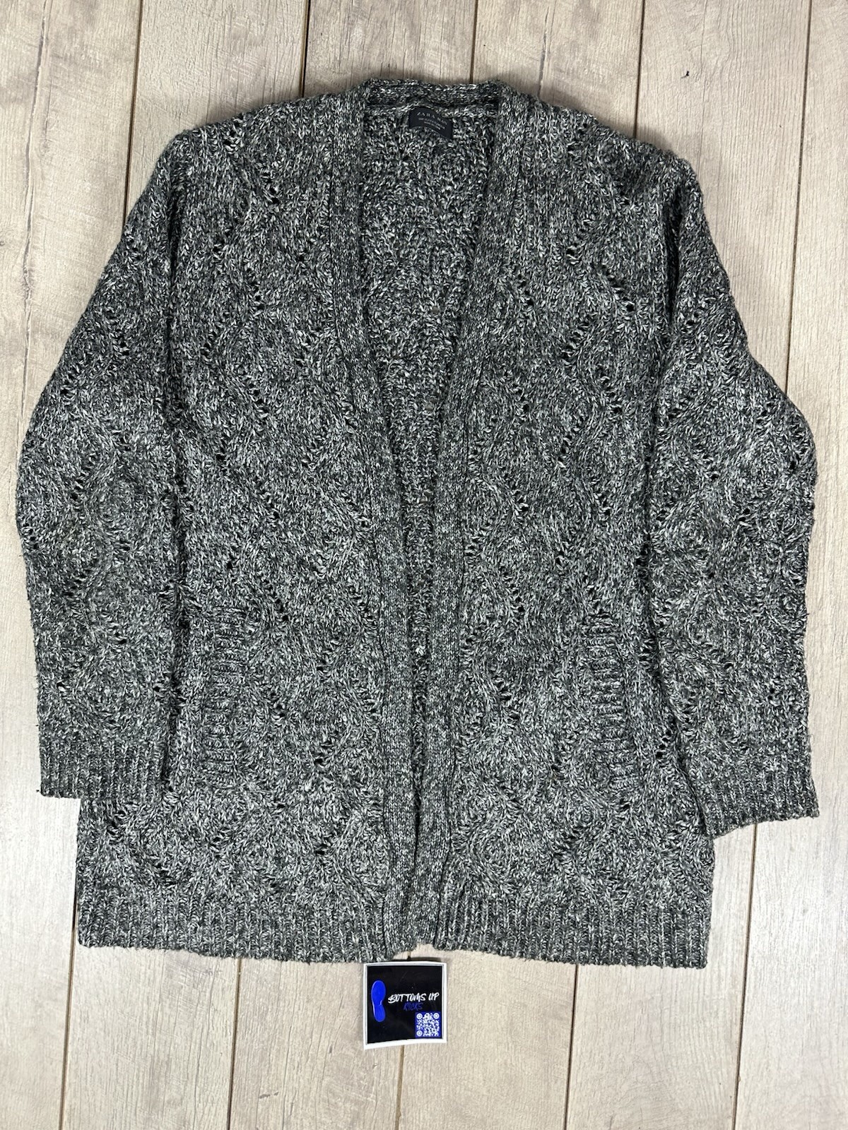 ZARA MAN Grey Knitted Patterned Buttonless Cardig… - image 6
