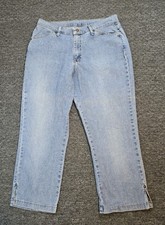 Riders By Lee Blue Jeans Stretch Light Wash Cropped High Rise Size 14