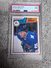 1983 O-PEE-CHEE OPC HOCKEY CARD PSA 9 QUEBEC NORDIQUES BLAKE WESLEY