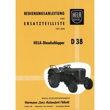 HELA Dieselschlepper D38 Hermann Lanz Gebrauchsanleitung Ersatzteilliste