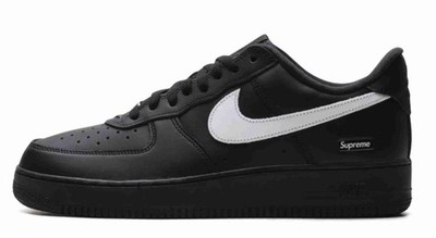 Nike Air Force 1 Low Supreme Black White CU9225-002 Men Size | eBay