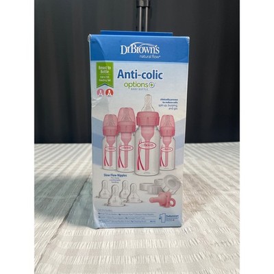Dr. Browns Anti-Colic Options+Pink Baby Bottle Feeding Set 4oz 4-Pack