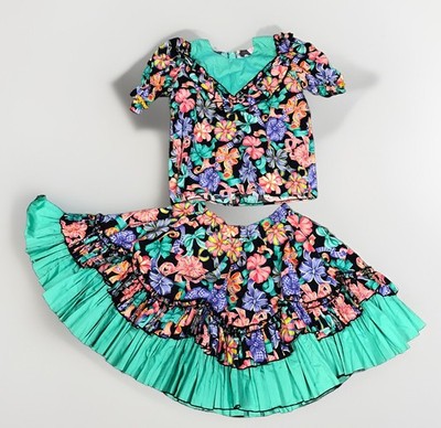 70 s Square Dance Skirt Set Outfit Full Circle Western Line Dance Clogging Read