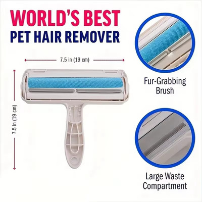 Self Cleaning Pet Hair Remover Brush For Dog Cat Fur Removal Grooming Tool AU