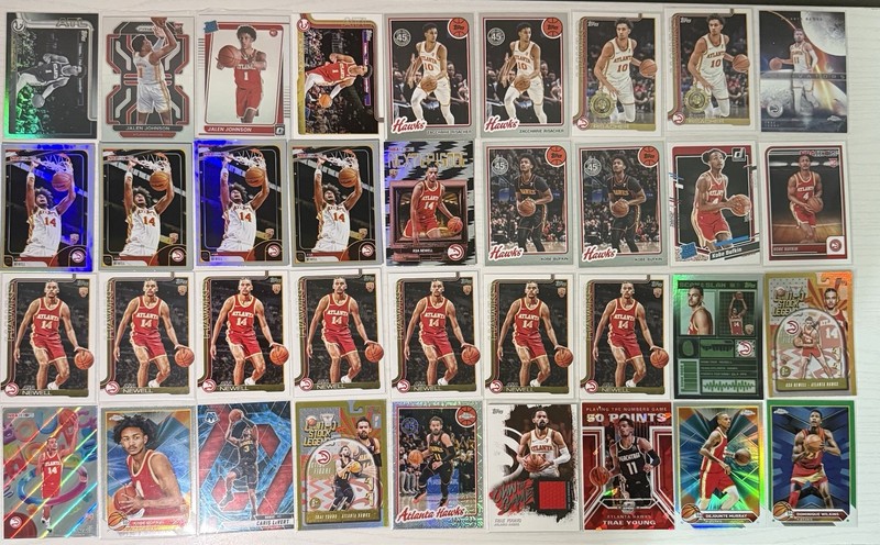 NBA Atlanta Hawks 49-card lot; 23 RC; inserts, refractors, SPs, case hit, Patch