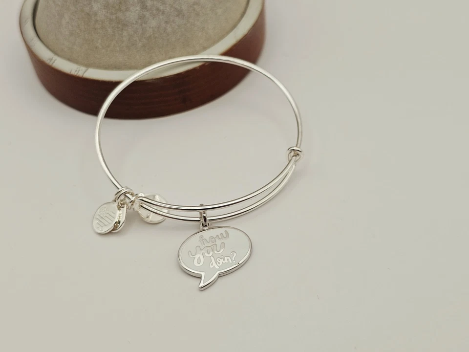 Alex & Ani Silver " Friends TV Show" How You Doin" 🤔 😀 Charm Bracelet ✨️ - Image 4 of 4