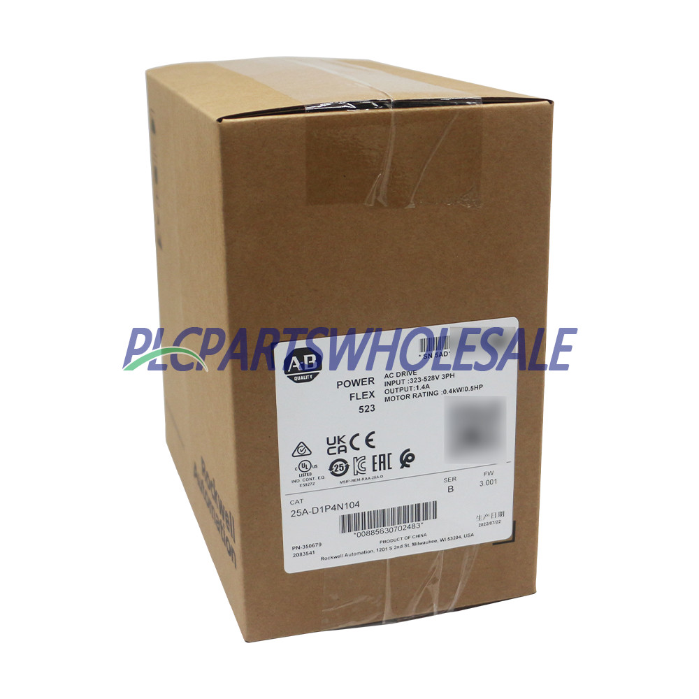 Allen Bradley 25A-D1P4N104 PowerFlex 523 0.4kW (0.5Hp) AC Drive Sealed New