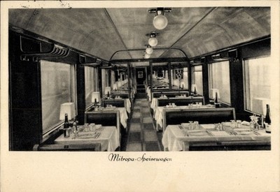 Postcard German Railway, Mitropa Dining Car - 11446033