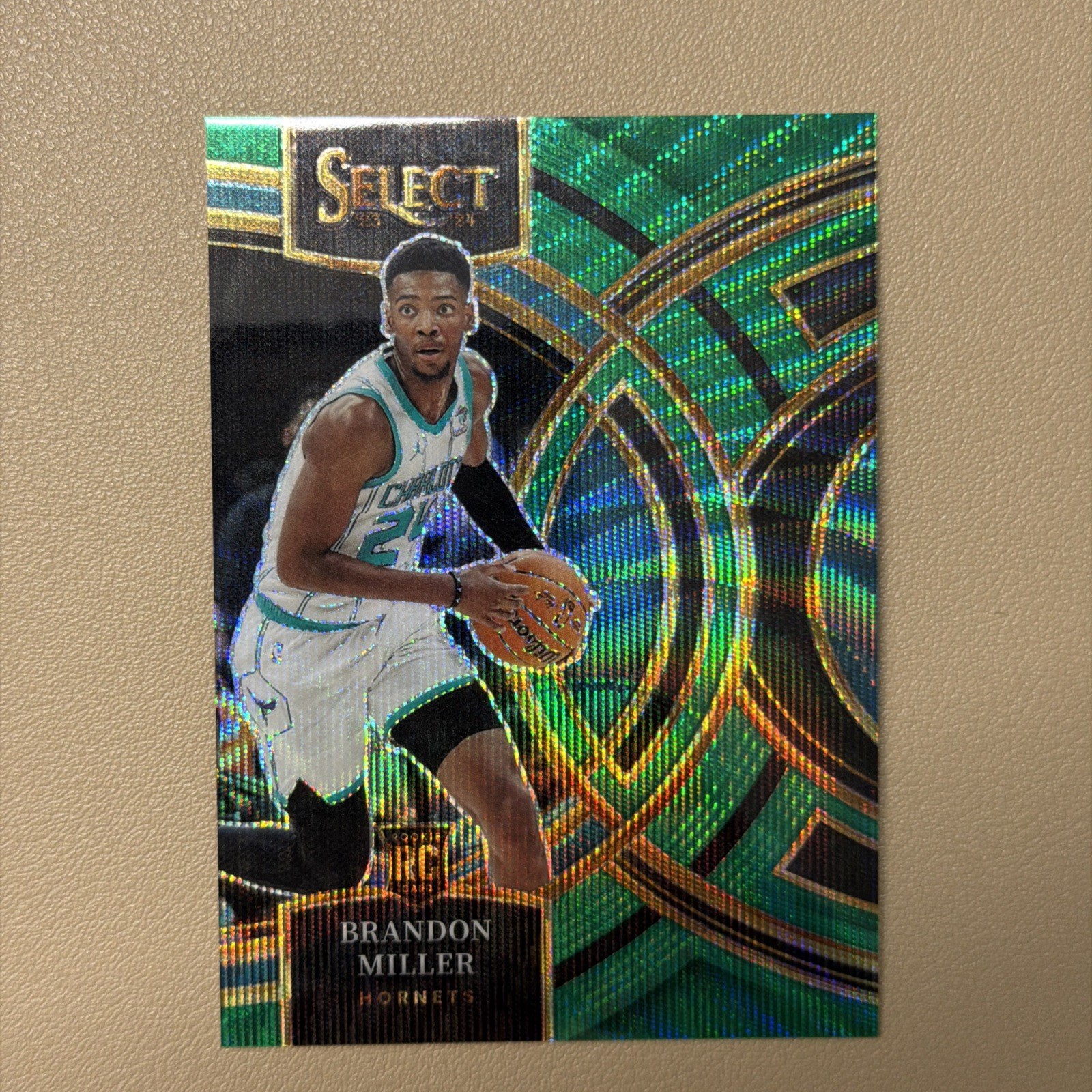 2023-24 Panini Select Premier Level Brandon Miller #130 Green Wave Prizm /50 RC