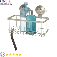Suction Shower Caddy Rust Resistant Metal Wire Shelf Organizer Bathroom New